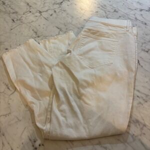 Ann Taylor The Skinny Crop White Jeans Frayed Hem Size 4 527374 Women Capri